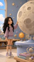 Deep space, Clay 3D style, slide 1 of 6