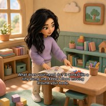 Educational slideshow example in Clay chibi 3D style, slide 1 of 5